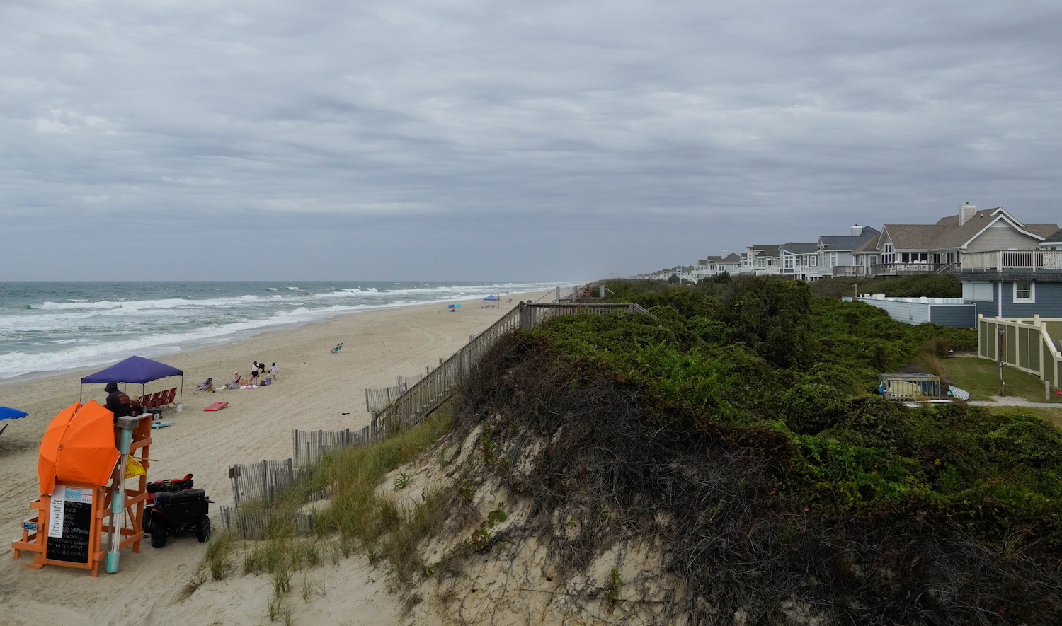 Homes and vacation rentals line a beach in the Outer Banks — destination management