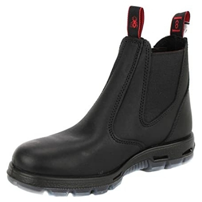 Redback Easy Escape - Slip On Soft Toe Black Work Boots