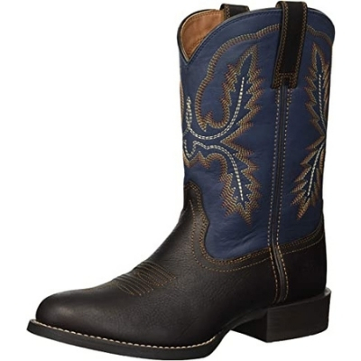 Ariats Square Toe Cowboy - Slip On Western Work Boots