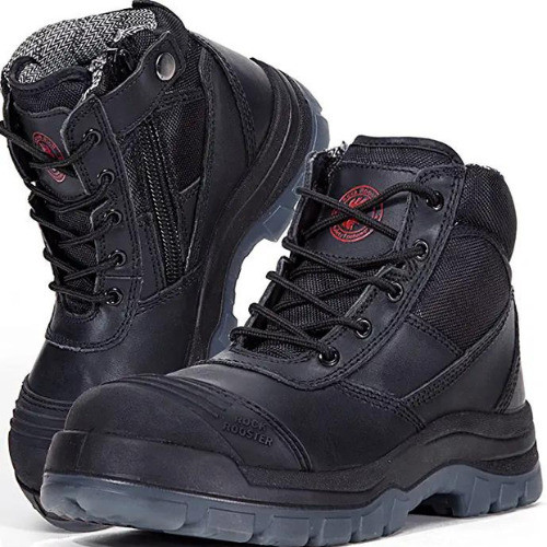 Rock rooster leather mechanic steel toe boots