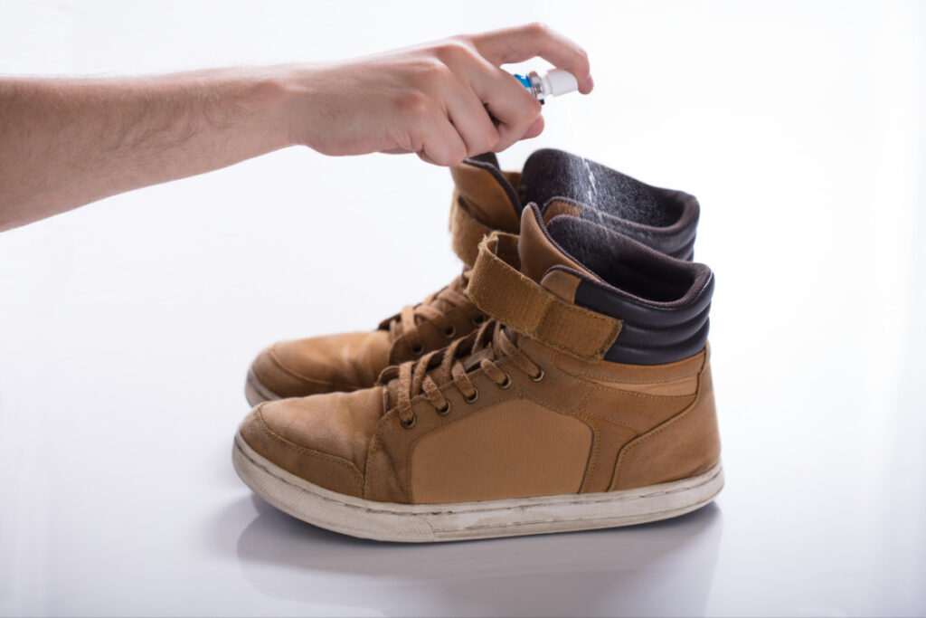 how to get rid of odor in work boots 
